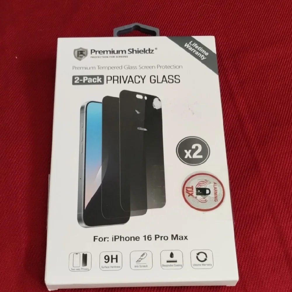 PSD Privacy Glass Screen Protector for iPhone 16 Pro Max - Black